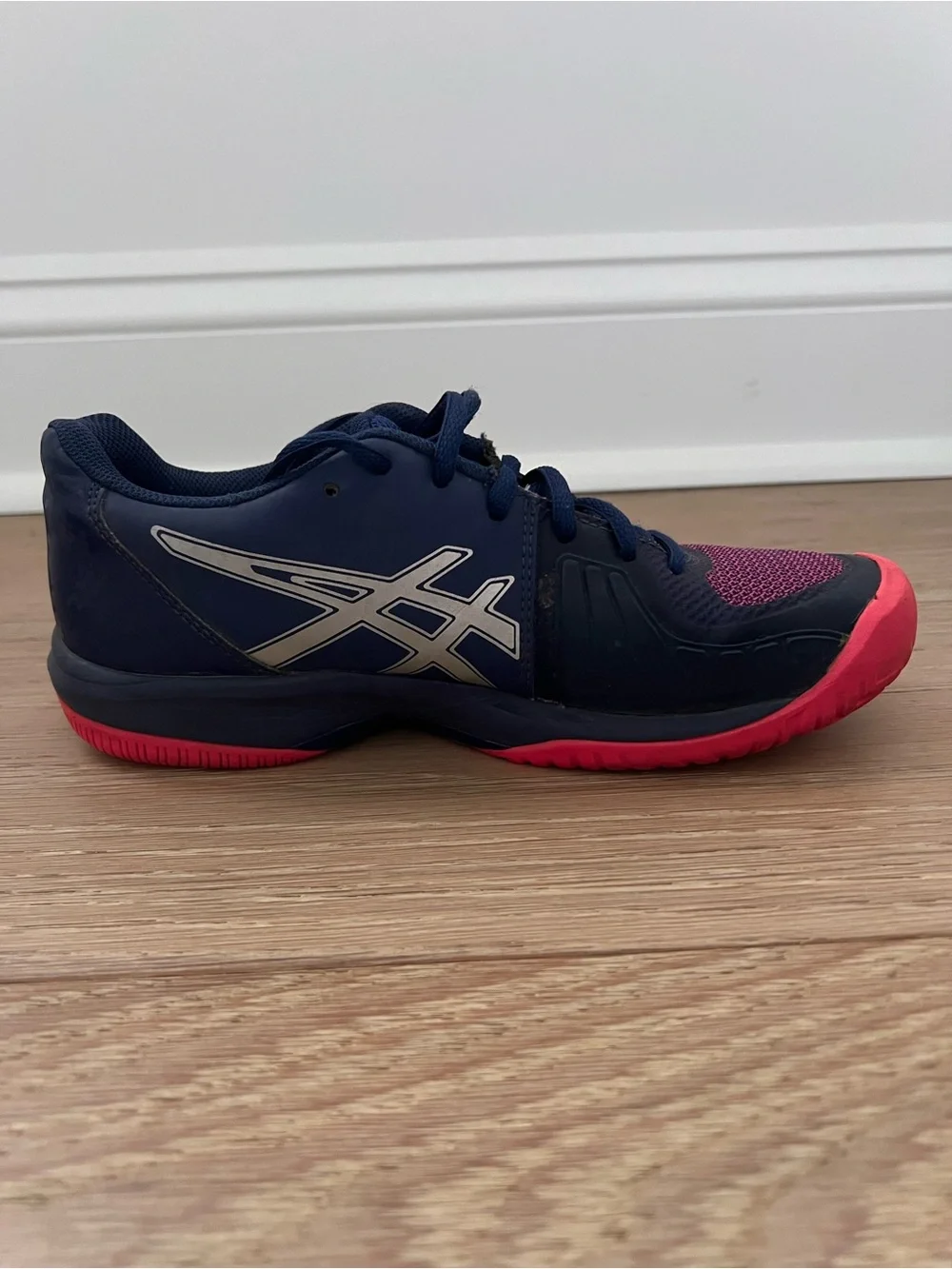 ASICS Gel Court Speed E850N Women’s Size 6 Navy Pink Shoe Sneaker